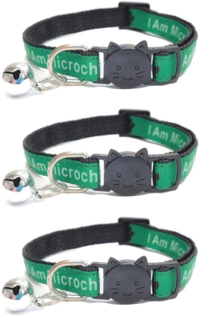 Kattenhalsbanden met Veilige Snelsluiting en Bell - Pack van 3