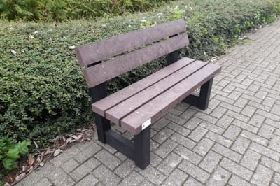 Rockwood® Parkbank Lounge Zwaar Kunststof - Quartz Brown 5cm dik 1.20m