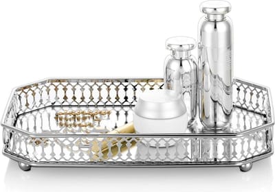 Zilver Gespiegelde Ijdelheid Makeup Lade - 29cm Lengte - Trinket Display Lade - Decoratieve Spiegel Lade - Cosmetische Parfum Organizer - Dressoir Woonkamer Eetkamer - Tafel Middelpunt Decor make up tafel