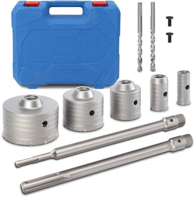 OmGoods - Dailygoody - Betongatenzaagset - 9 stuks - Voor doe-het-zelvers - 5 verschillende diameters - Nauwkeurig boren - Geschikt voor professionals