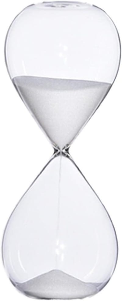 Glazen Zandloper - Zandtijdmeter Decoratie - Tijd Management - Visueel Tijd Bijhouden - 100 x 10 x 10 mm - Wit