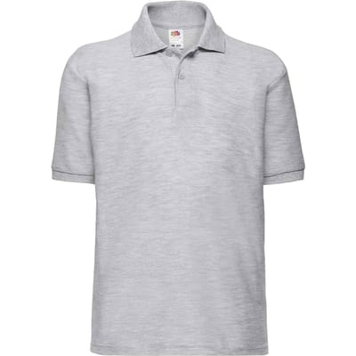 Fruit of the Loom Kinderen /Kinder Poly/ Katoen Piqué-Poloshirt Voor Kinderen. (Heide Grijs)