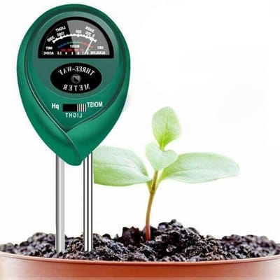 Bodem Tester - pH Vocht Meter - Planten Verzorgen - 3-in-1 Analyse - Geen Batterij - Zilver