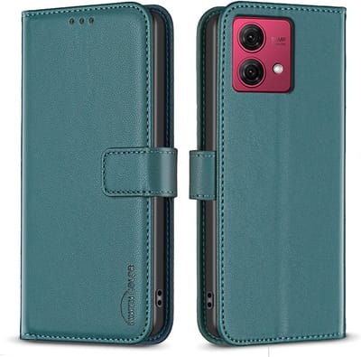 BINFEN Hoesje - Geschikt voor Motorola Moto G84 Hoesje - BINFEN Color Book Case - Groen