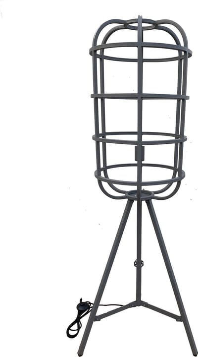 ByMus Toopua - Vloerlamp Woonkamer - 145 cm - Ø50cm - Staande lamp Industrieel - Vloerlamp Woonkamer - Vloerlamp Industrieel - Metaal - E27 - Vloerlamp Grijs