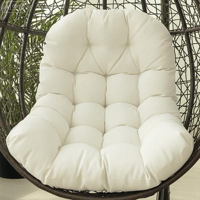 Daity Zitkussen voor hangmand — Waterdicht kussen voor hangstoelen — Kussen voor hangschommel — Extra dik U-vormig kussen voor eierstoelen — Afmetingen: 47 x 33 x 7 inch (Wit)