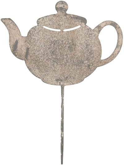 Clayre & Eef Tuinsteker Theepot 26x1x35 cm Grijs Metaal