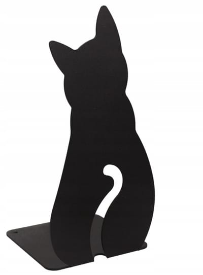 Gamet Serie - Boekensteun - Stalen Kat - Zwart - 18cm
