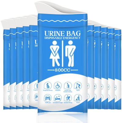 Wegwerp noodurinezakjes - 11 stuks draagbare plaszakjes voor kamperen - Reisurinezakjes - Draagbare urinezakjes voor noodgevallen in de file - Braakzakjes - voor mannen, vrouwen en kinderen