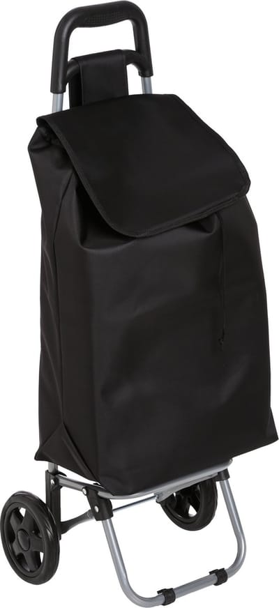 5Five Boodschappen trolley tas - inhoud 30 liter - zwart - met wielen - Boodschappentas - 35 x 28 x 92 cm