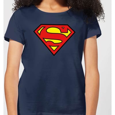 Justice League Superman Logo Women's T-Shirt - Navy - S