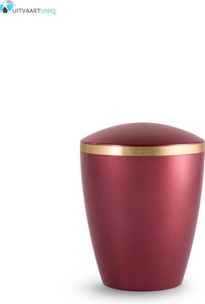 kinder urn parelmoer wijnrood