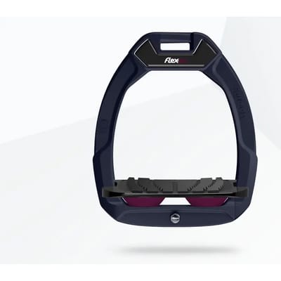 Veiligheidsstijgbeugels Paardrijden Incliné Grip Aluminium/Zwart/Pruim Flex-On Safe-On