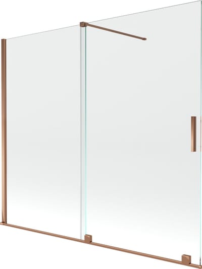 Mexen Velar badwand 2-delig schuifbaar 180 x 150 , transparant, roze goud - 896-180-000-01-60