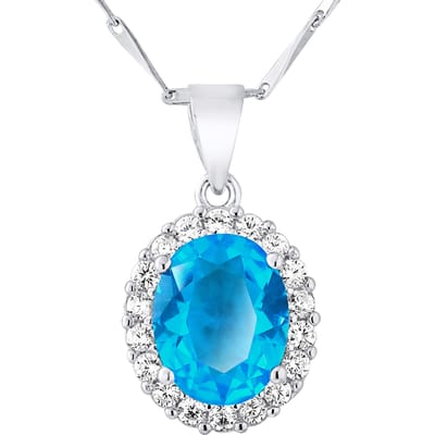 Ketting topaz kleur kristal en zilver zirkoniumoxiden 925 - Diana