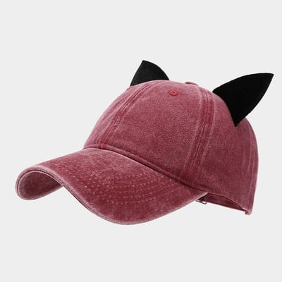 Schattige kattenoren baseballpet dames zomer zachte top petten student koppel gepersonaliseerde hoed heren hip hop streetwear brown