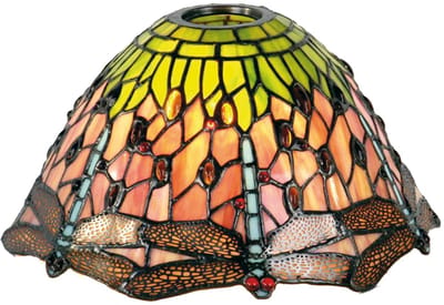 Lumilamp Lampenkap Tiffany Ø 25x15 cm Groen Rood Glas Libelle