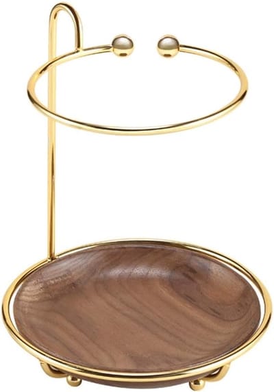 Houten Sieradenhouder - Opbergrek Display - Sieraden Organiseren - Twee Lagen - Niet Gespecificeerd - Walnootkleur