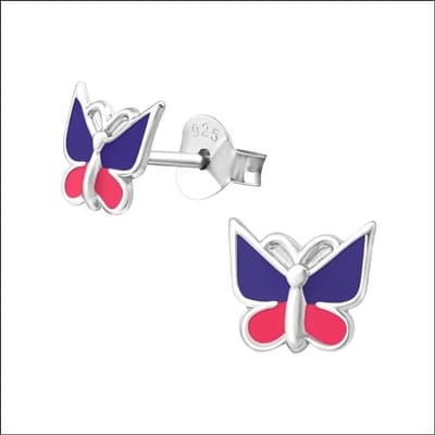 Aramat Jewels - Oorbellen - zilveren vlinder oorbellen voor kinderen
