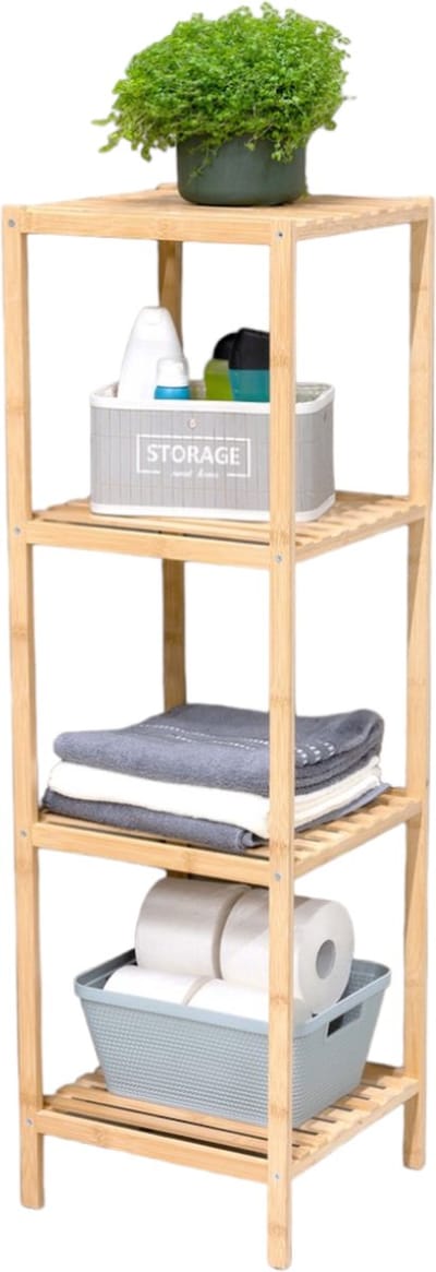 alpina Badkamerrek 4-laags - Badkamermeubel - 32x33x108,5cm - Bamboe