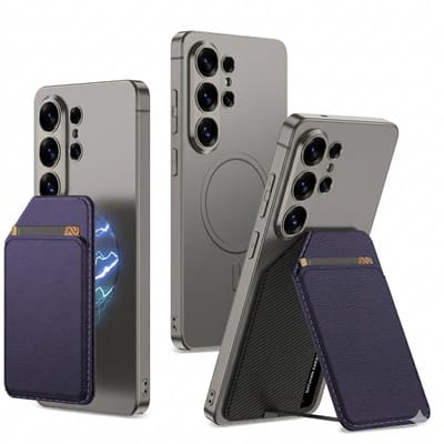 Casemania Magnetische Pasjeshouder met Kickstand Geschikt voor Samsung Smartphones - Paars - Geschikt voor MagSafe Kaarthouder met Standaard - Creditcardhouder Wallet Geschikt voor Samsung S26/S25/S24/Plus/Ultra/A57/A56/A17/A16
