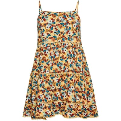 Superdry Vintage Mini Beach Cami Jurk Geel M Vrouw