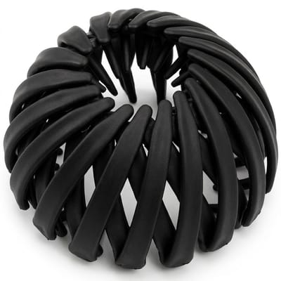 Zwart spiraal haar elastiek – stevige kunststof haarband voor dames – anti-slip ronde haaraccessoire voor dagelijks gebruik