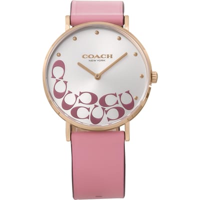 Horloge PERRY Zilveren Wijzerplaat Kwarts Dagelijks Waterdicht Mineraalglas 36mm 14504135 Roze [Coach] Dames [Artikel] roze