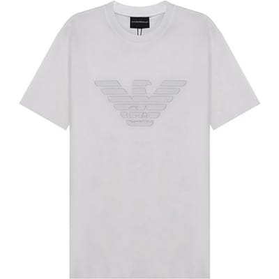 Emporio Armani Zomer 21 Adelaarslogo Print Ronde Hals Korte Mouwen T-shirt Heren Tops Wit 3K1TAG-1JUVZ-0162 S white