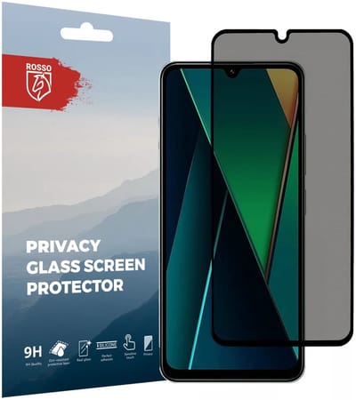 Rosso Privacy Screen Protector Geschikt voor de Xiaomi Redmi 14C - 9H Gehard Glas - Case Friendly Tempered Glass - Eenvoudige Installatie