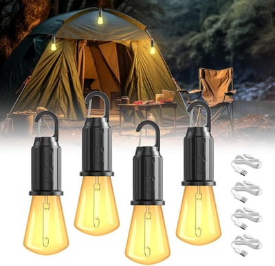 Thijox - Oplaadbare Campinglampen LED Tentverlichting - 3 Lichtstanden, IP65 Waterdicht, Draagbare Lantaarns voor Kamperen, Wandelen, Noodsituaties (4