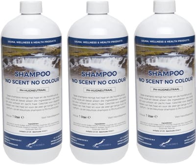 Shampoo No Scent No Colour - 1 Liter - set van 3 stuks - Voordeelverpakking - Haarverzorging