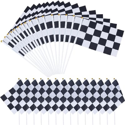 Dailygoods - Set van 100 Kleine Geruite Vlaggen voor Race Evenementen