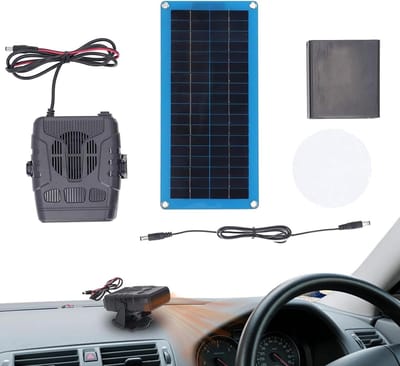Zonnepaneel Verwarmer - Solar Heater - Buiten Verwarmen - Ingebouwde Batterij - 30 Watt - Zwart