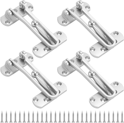 Deurketting Slot Set - Veiligheidsketen Deur - Extra Beveiliging - Schommelbalk Functie - 6.3x10.4cm - Zilver