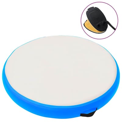 vidaXL - Gymnastiekmat - met - pomp - opblaasbaar - 100x100x15 - cm - PVC - blauw