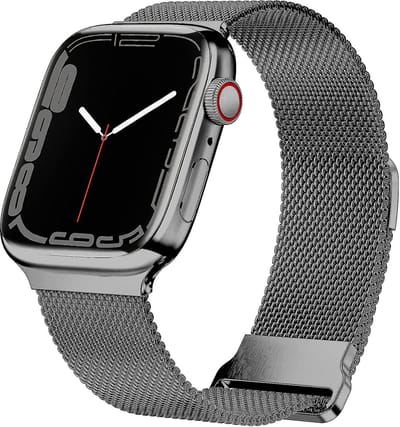By Qubix - Geschikt voor Apple Watch bandje - geschikt voor Apple watch Milanese band - Space Grey - Extra sterke magneet - Geschikt voor Apple Watch 44mm / 45mm / 46mm / 49mm (Ultra 1,2 en 3)