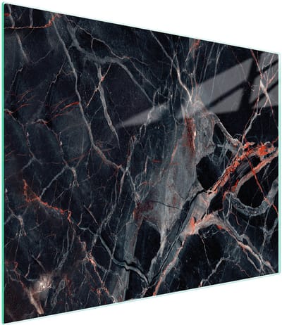 TMK ArtDeko Serie - Snijplank van Glas - 52x30 cm - Marmer Ontwerp - Hittebestendig