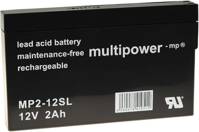 Oplaadbare Batterij - Accu - Noodstroom - Onderhoudsvrij - 12 Volt 2Ah - Zwart