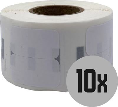 DULA Dymo Compatible labels - Wit - 11353 - S0722530 - Kleine multifunctionele etiketten - 10 rollen - 13 x 25 mm - 1000 labels per rol