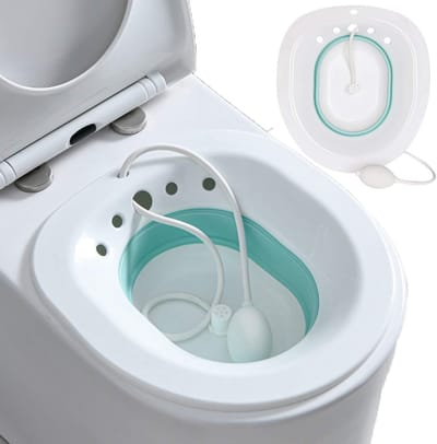 Toiletbril met zitbadfunctie - U hoeft niet te hurken - Opvouwbaar kraamwasbakje