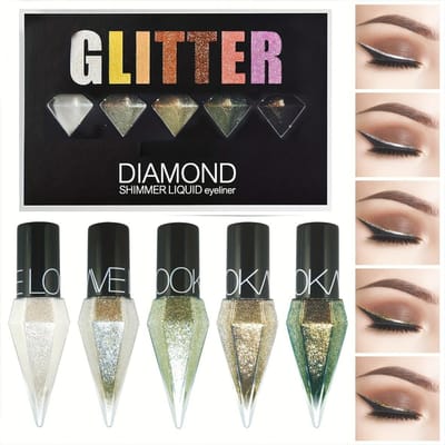 5 stuks/set Glanzende Vloeibare Eyeliner Parelmoerkleur Sneldrogend Waterdicht Niet Snel Uitlopend Vloeibare Eyeliner Stick