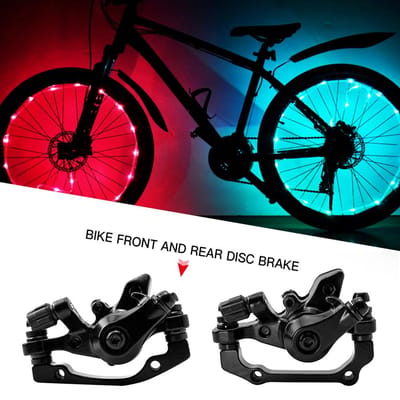 Kit d'étriers de vélo en métal, Kit de freins à disque avant et arrière, pièces de bicyclette pour vtt et vélo de route blue