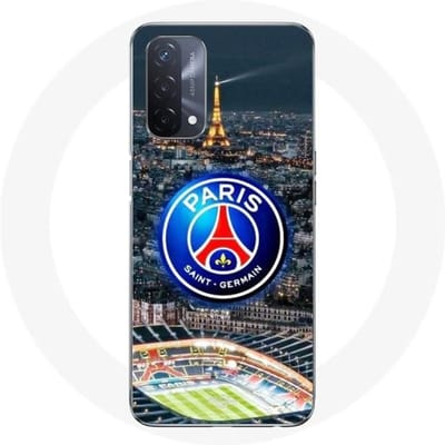 Hoesje - PSG - Oppo A93 5G - Flexibel - Logo - Nacht, Eiffeltoren