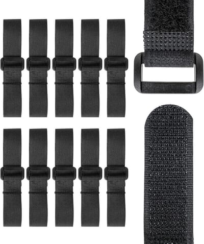 10x Zwarte Kabelbinders met Gesp - Herbruikbare Klembanden 30 cm Nylon