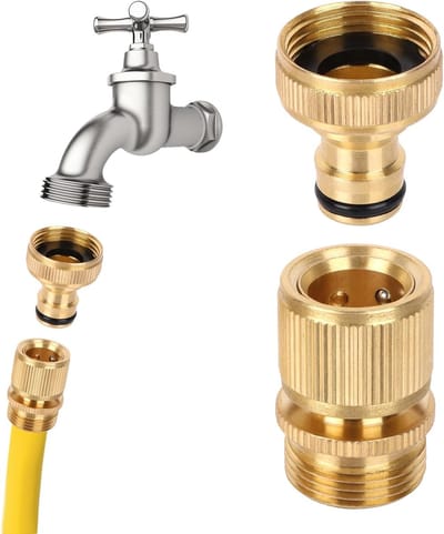 MTTProducts - Tuinslang Connector - Snelle Verbinding - Messing Verbinder - 3/4 Inch - Tuinaccessoires - Voor Taps en Slangen
