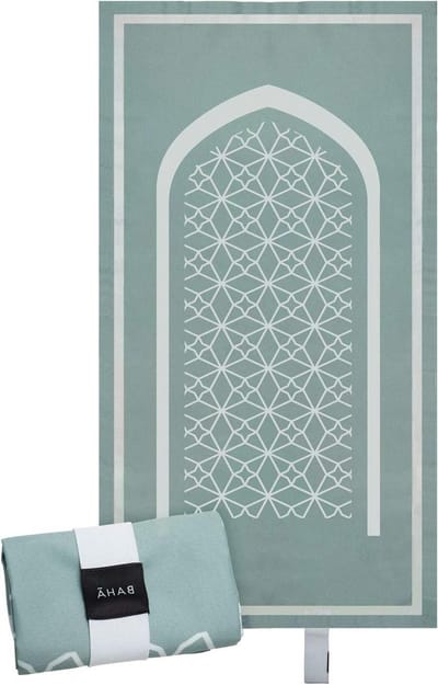 Draagbare gebedsmat - Reismat opvouwbaar - Onderweg bidden - Waterbestendige stof - 60 x 120 cm - Mos Groen