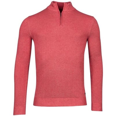 Baileys Trui Half Zip Body And Sleeves Two-Tone Structure Jacquard Dark Cerise / male