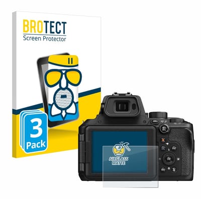 BROTECT - Screenprotector voor Nikon Coolpix P950 - Folie Beschermfolie Beschermglas matte 3 Stuks