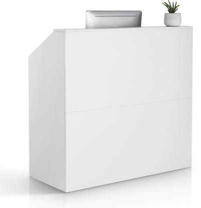 46,46 inch receptiebalie, rechthoekige balie, kassabalie voor kantoor en detailhandel, voor lobby, schoonheidssalon, wit